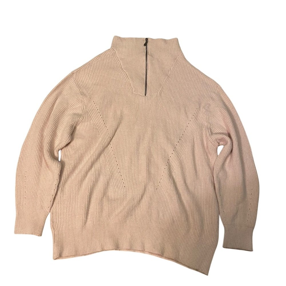 Rose Quarts Zip Neck Sweater NWOT